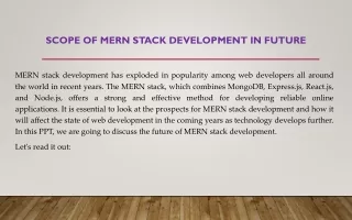 Scope of MERN stack development in future