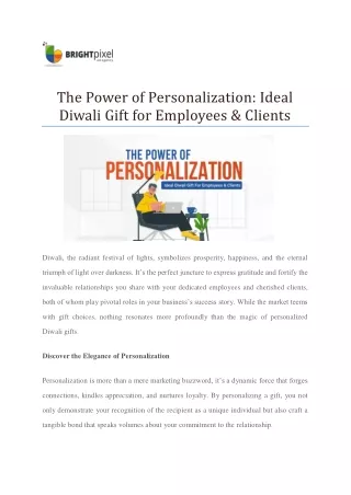 The Power of Personalization - Ideal Diwali Gift for Employees & Clients