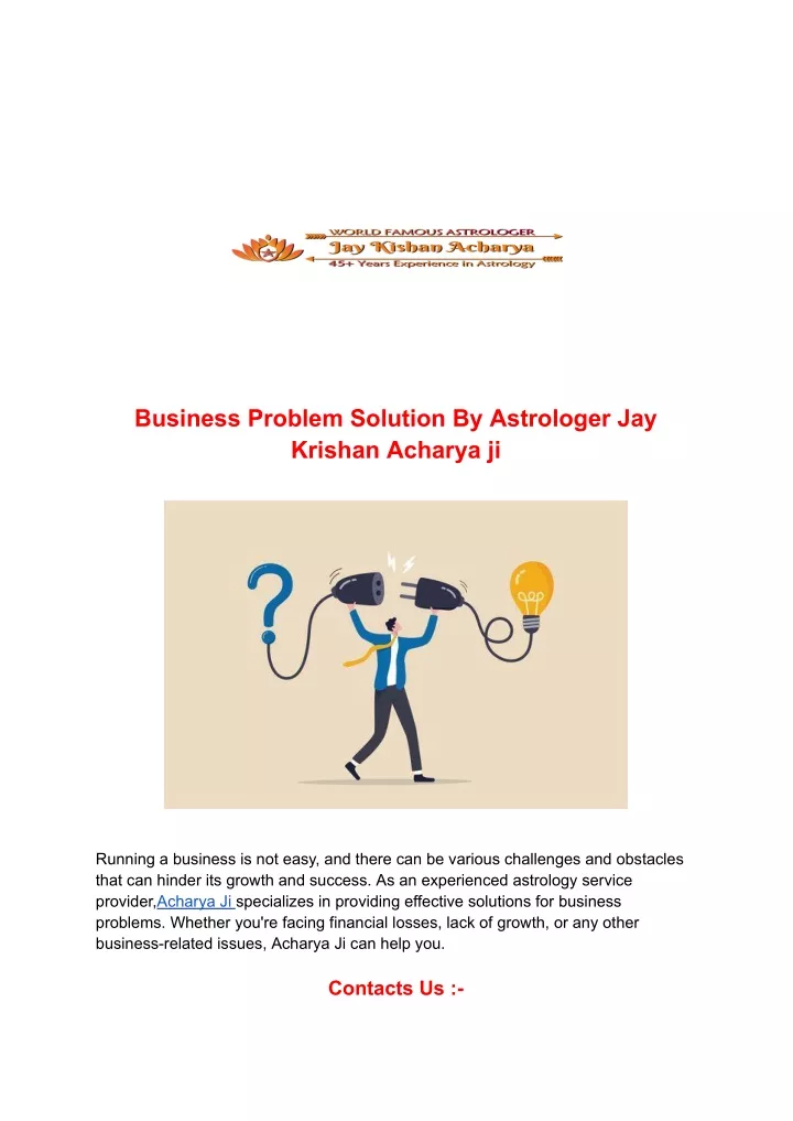 business problem solution by astrologer