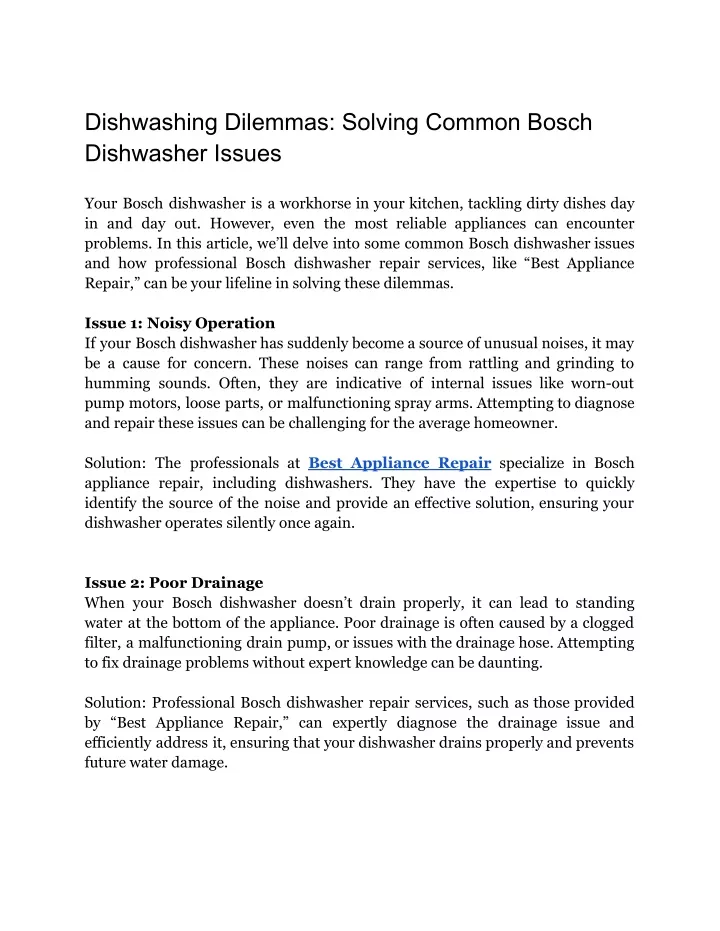 dishwashing dilemmas solving common bosch