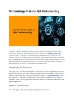 Minimizing Risks in QA Outsourcing - slide 1