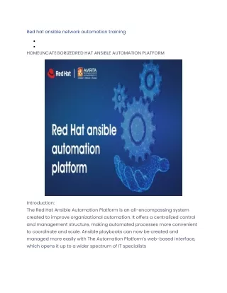 red hat ansible network automation training