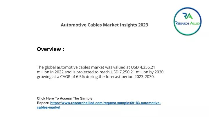 automotive cables market insights 2023