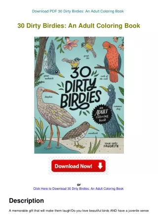 Download PDF 30 Dirty Birdies An Adult Coloring Book