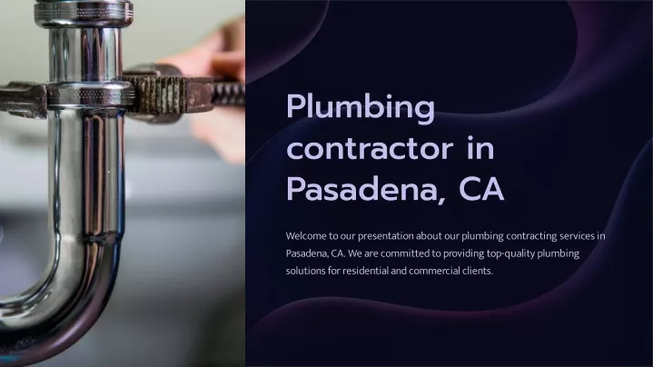 plumbing contractor in pasadena ca