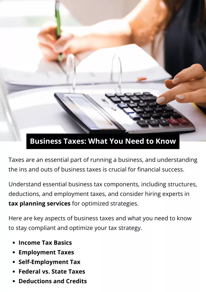 business taxes what you need to know