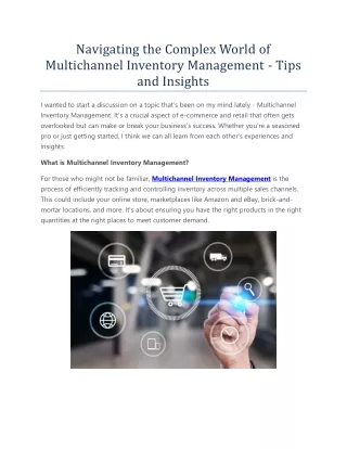 Navigating the Complex World of Multichannel Inventory Management