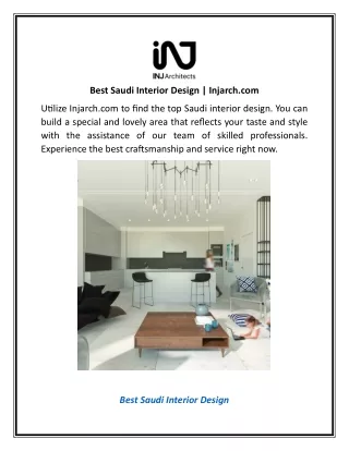 Best Saudi Interior Design | Injarch.com