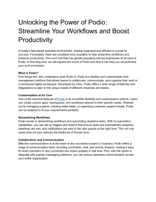 unlocking the power of podio streamline your