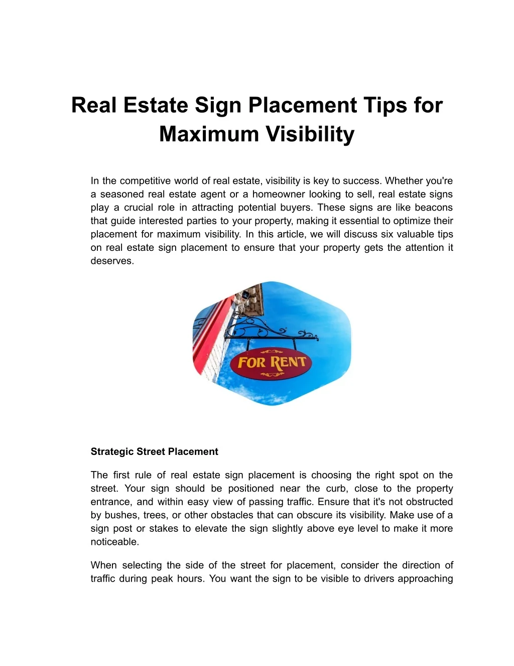 Local Maximum Sign Change PPT - Real Estate Sign Placement Tips for Maximum Visibility PowerPoint ...