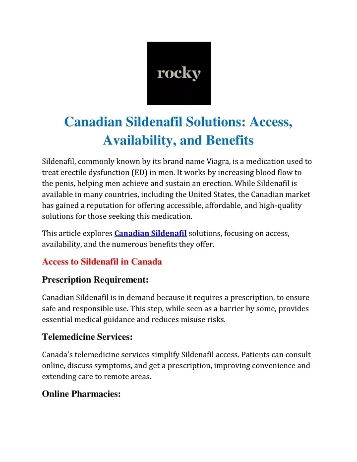 canadian sildenafil solutions access availability