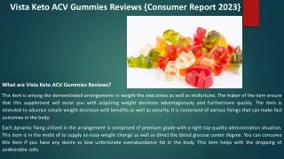 Vista Keto ACV Gummies