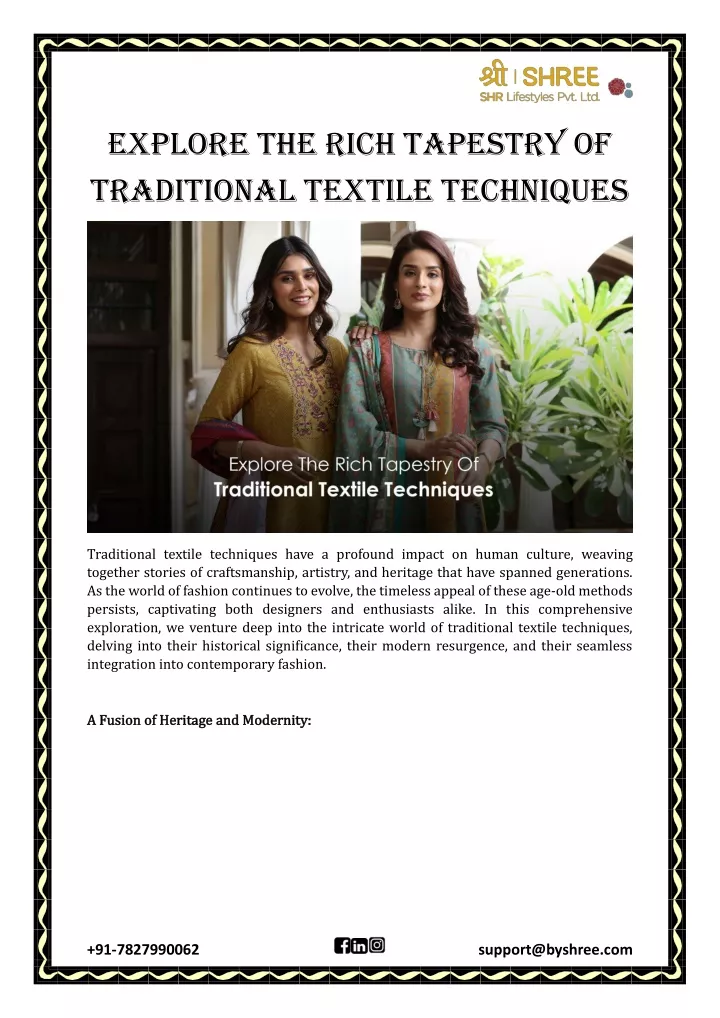 PPT - Explore The Rich Tapestry Of Traditional Textile Techniques 