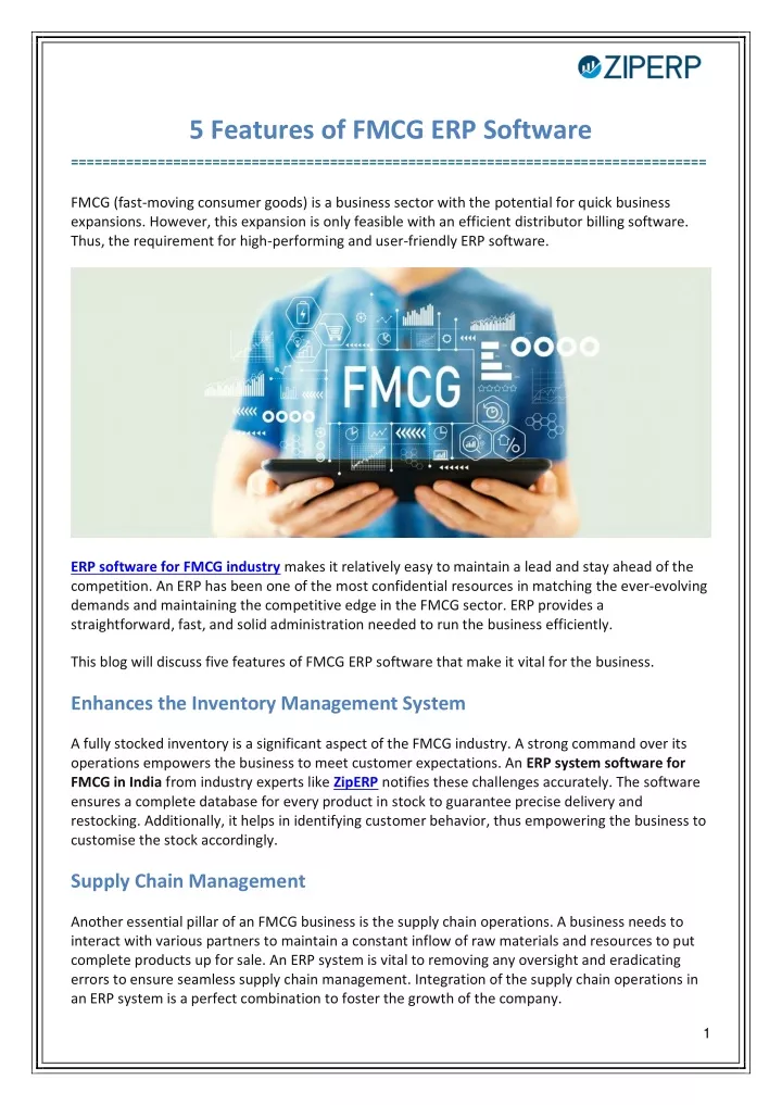 5 features of fmcg erp software