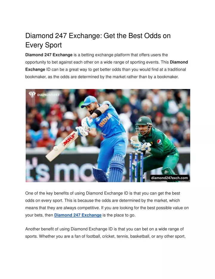 diamond 247 exchange get the best odds on every