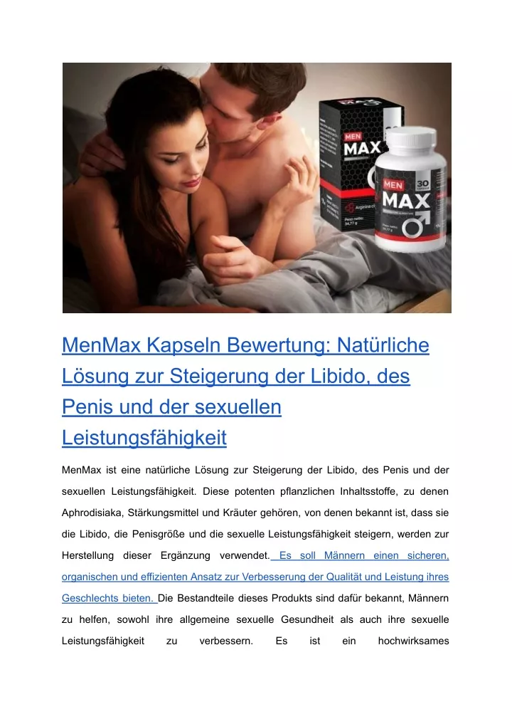 menmax kapseln bewertung nat rliche l sung