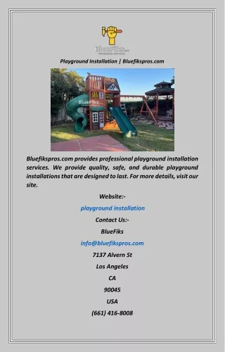 playground installation bluefikspros com