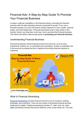 Financial Ads: A Step-by-Step Guide To Promote Your Financial Business