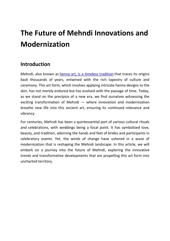 the future of mehndi innovations and modernization