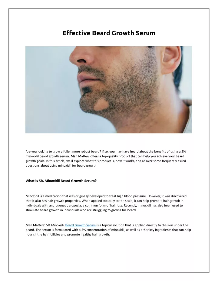 effective beard growth serum