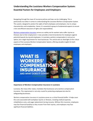 Understanding the Louisiana Workers Compensation System