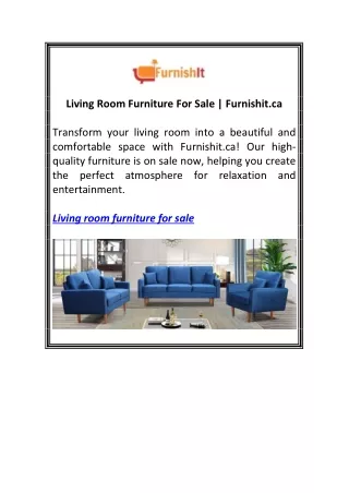Living Room Furniture For Sale  Furnishit.ca