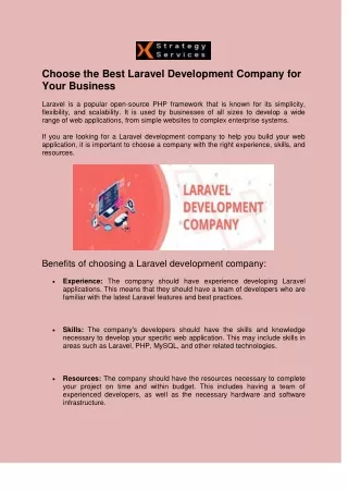Choose the Best Laravel Development Company in India & USA