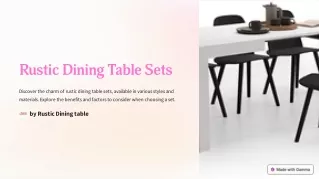 Rustic Dining Table Sets: Elevate Your Dining Experience