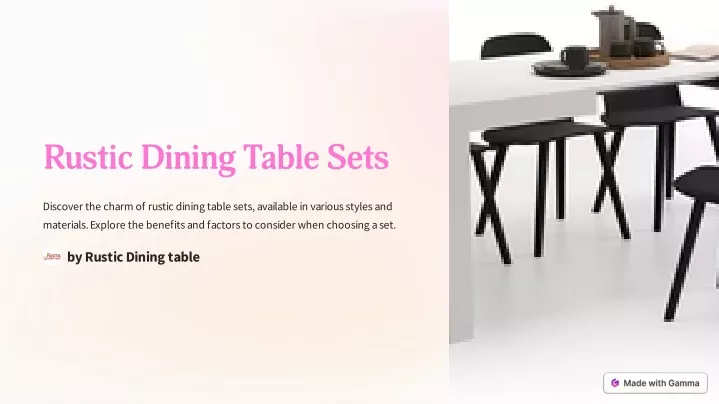 rustic dining table sets