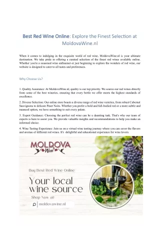 Buy Best Red Wine Online - Your local wine source