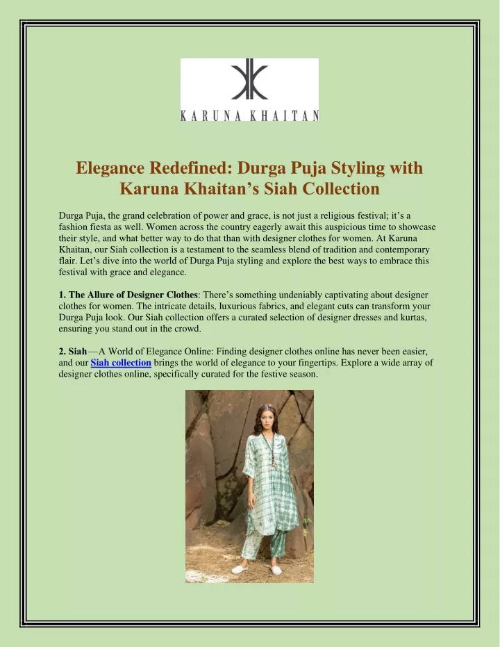 elegance redefined durga puja styling with karuna