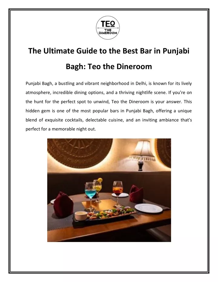 the ultimate guide to the best bar in punjabi