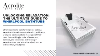 Unlocking Relaxation: The Ultimate Guide to Whirlpool Bathtubs