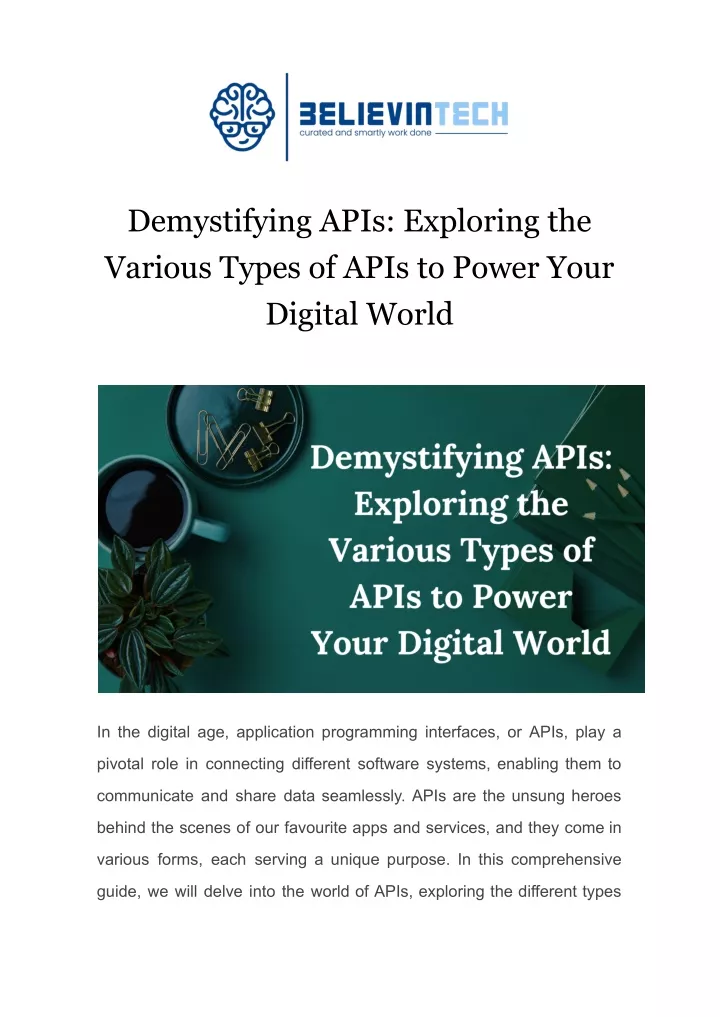 PPT - Demystifying APIs Exploring the Various Types of APIs to Power Your Digital World 