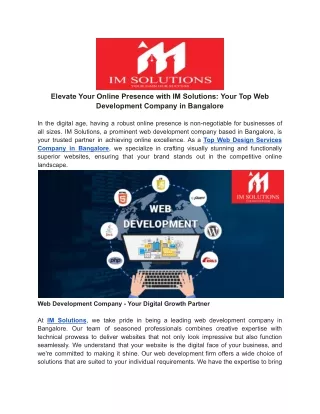 elevate your online presence with im solutions