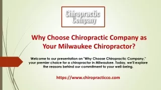 Why Choose Chiropractic Company as Your Milwaukee Chiropractor