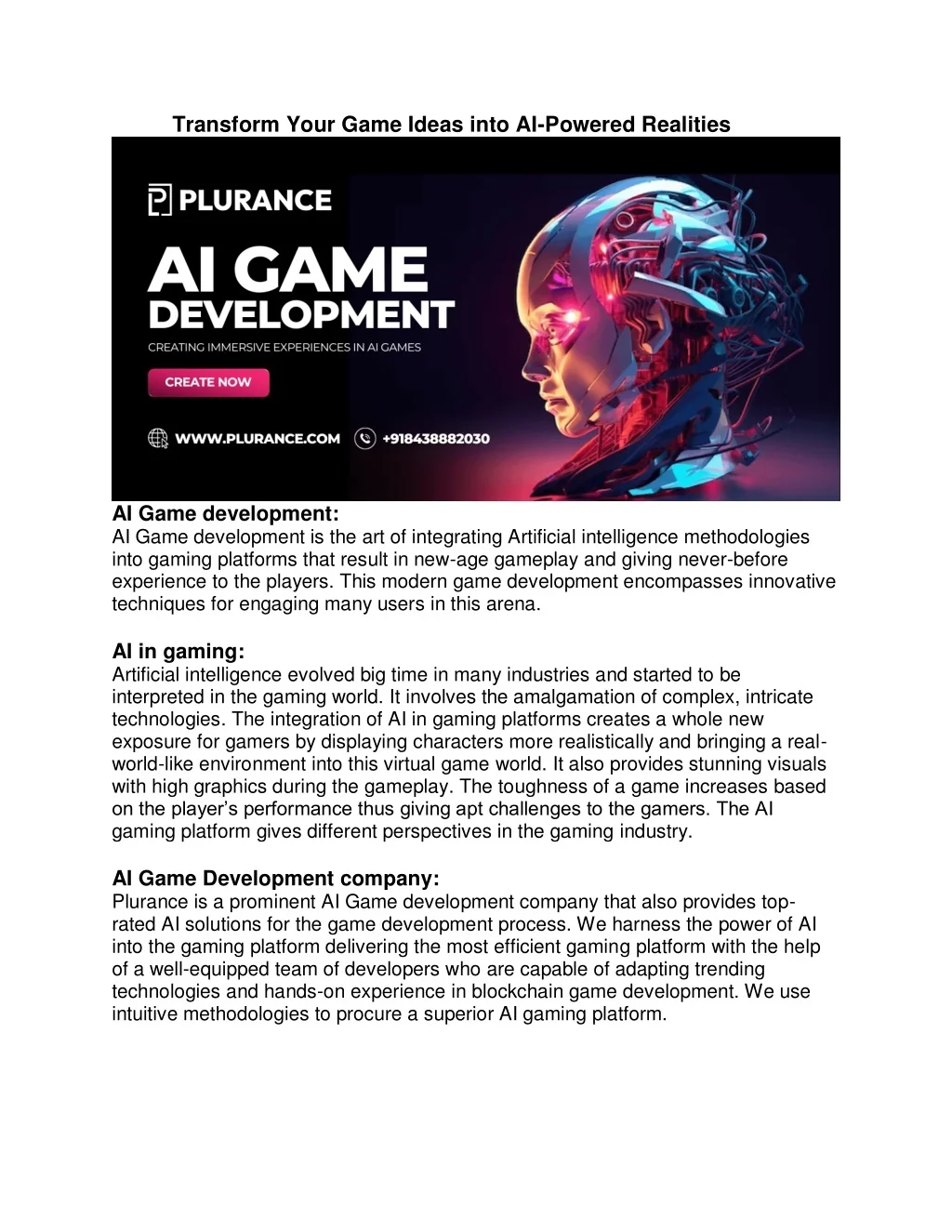 PPT - Transform Your Game Ideas into AI-Powered Realities PowerPoint ...