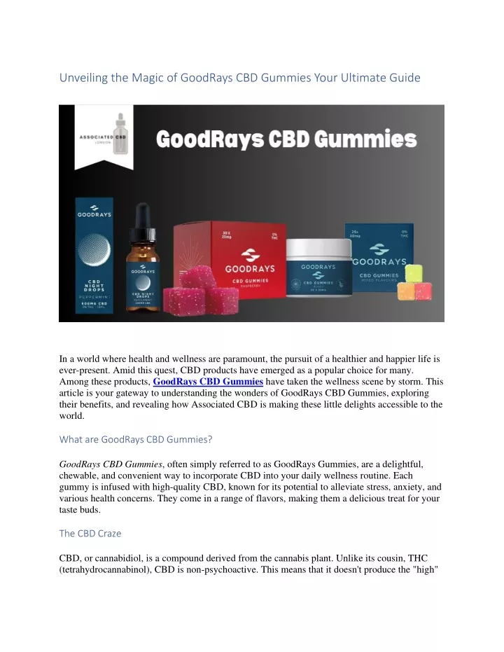 unveiling the magic of goodrays cbd gummies your