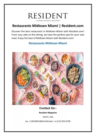 Restaurants Midtown Miami- Resident.com