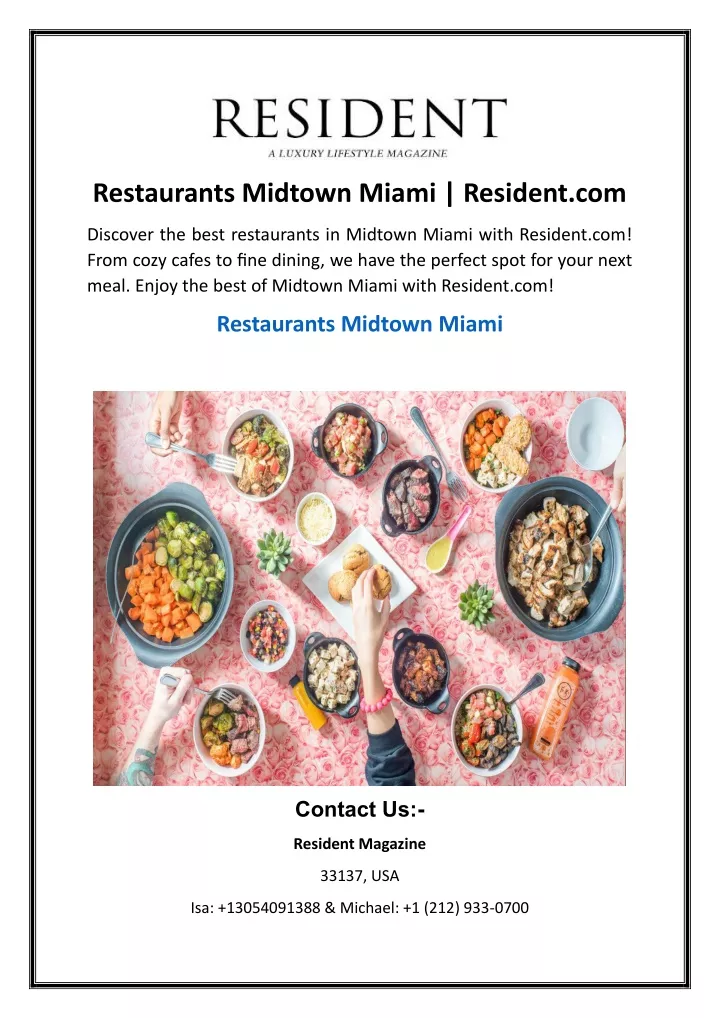 restaurants midtown miami resident com
