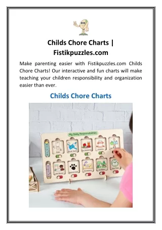 Childs Chore Charts  Fistikpuzzles.com