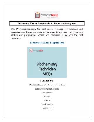 Prometric Exam Preparation  Prometricmcq.com