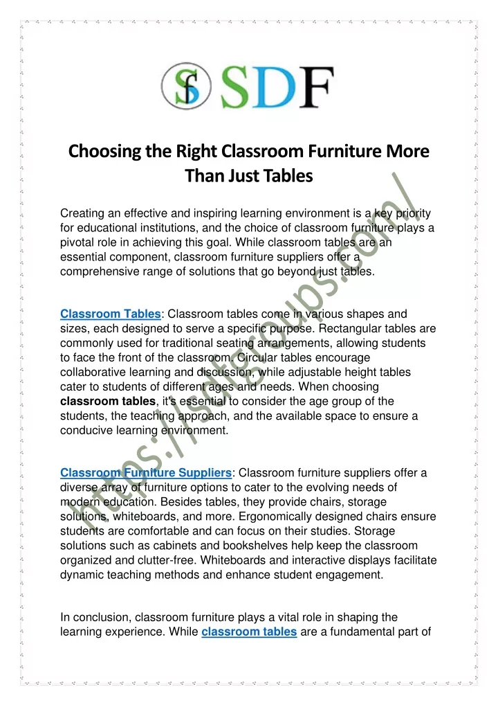 choosing the right classroom furniture more than