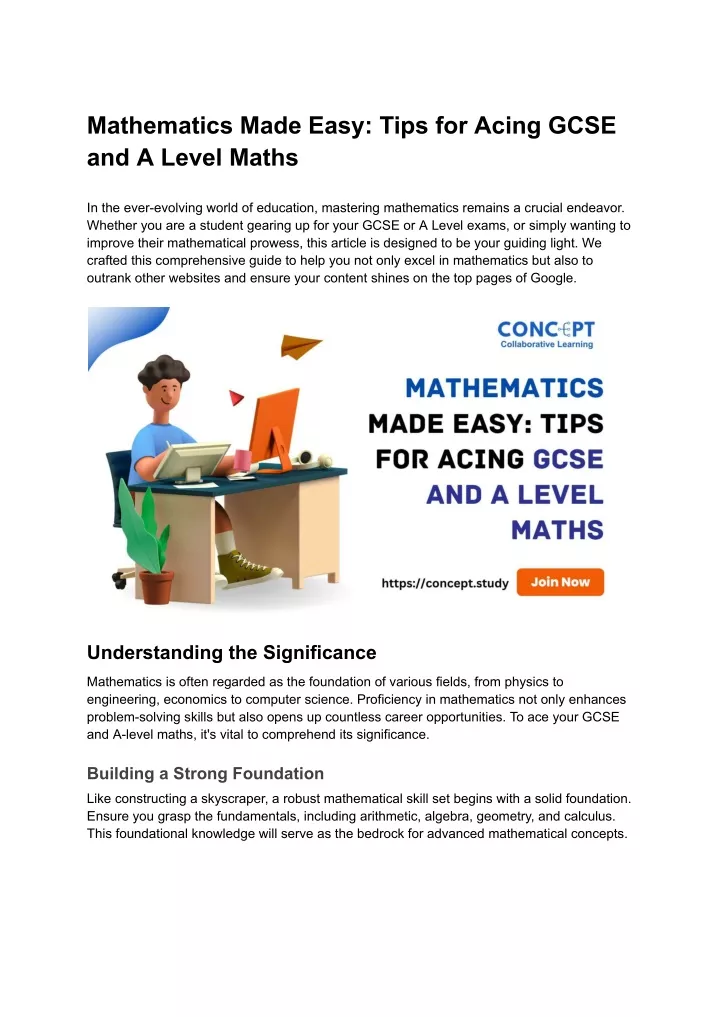 mathematics made easy tips for acing gcse