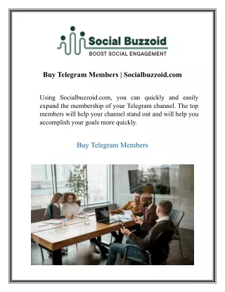Buy Telegram Members Socialbuzzoid