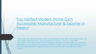 top verified modern home gym accessories manufacturer exporter in meerut