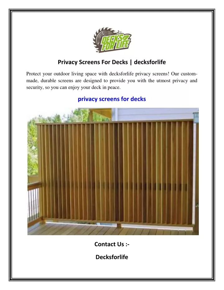 privacy screens for decks decksforlife