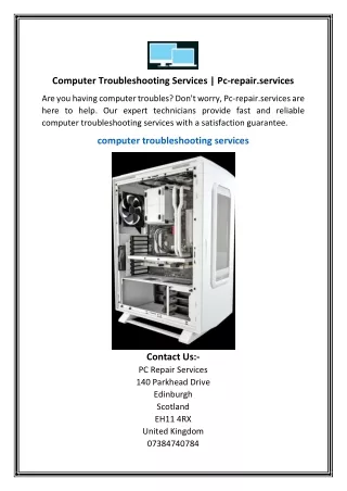 Computer Troubleshooting Services  Pc-repair.services