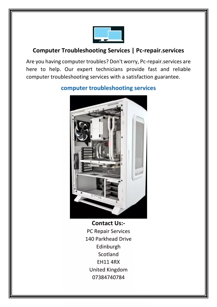 computer troubleshooting services pc repair