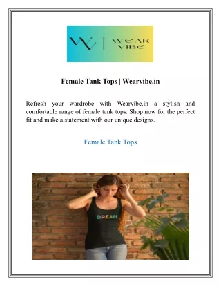 Female Tank Tops  Wearvibe.in